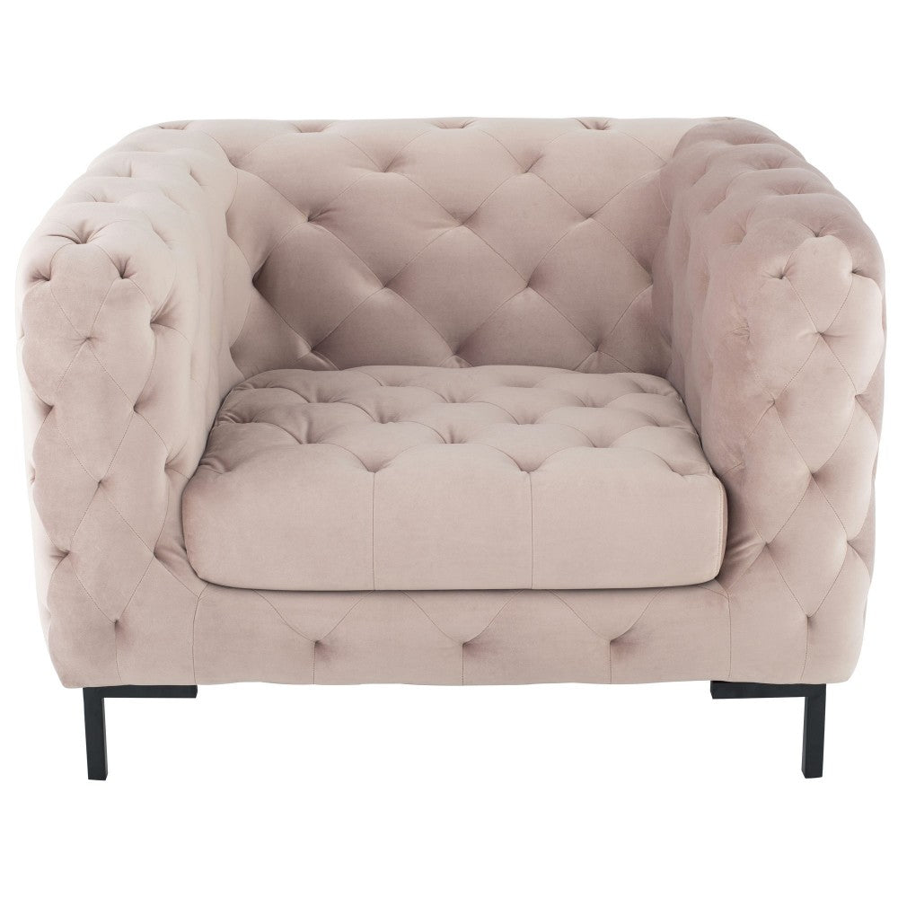 Tufty Blush Fabric Single Seat Sofa