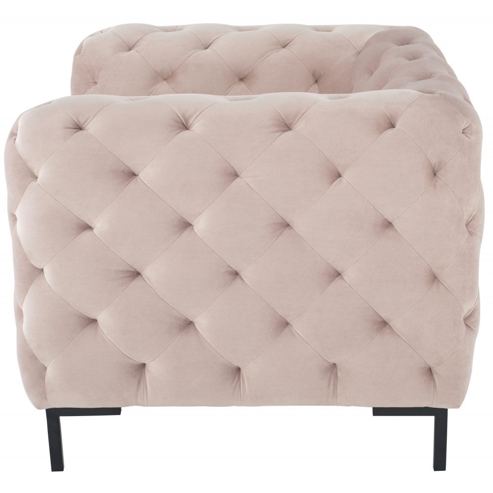 Tufty Blush Fabric Single Seat Sofa