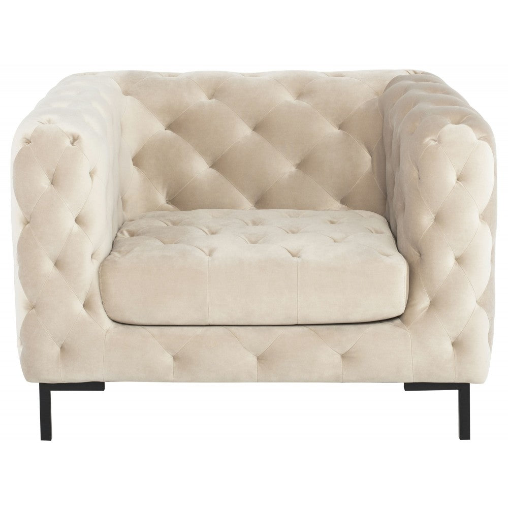 Tufty Nude Fabric Single Seat Sofa