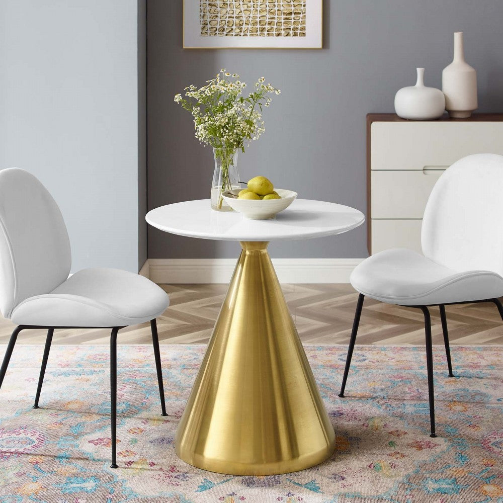 Tupelo 28" Dining Table, Gold White