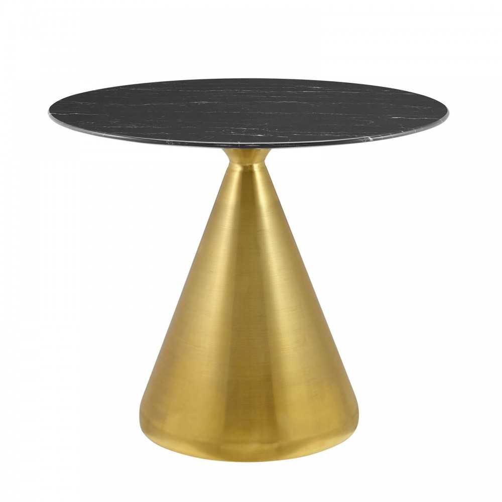 Tupelo 36" Artificial Marble Dining Table, Gold Black