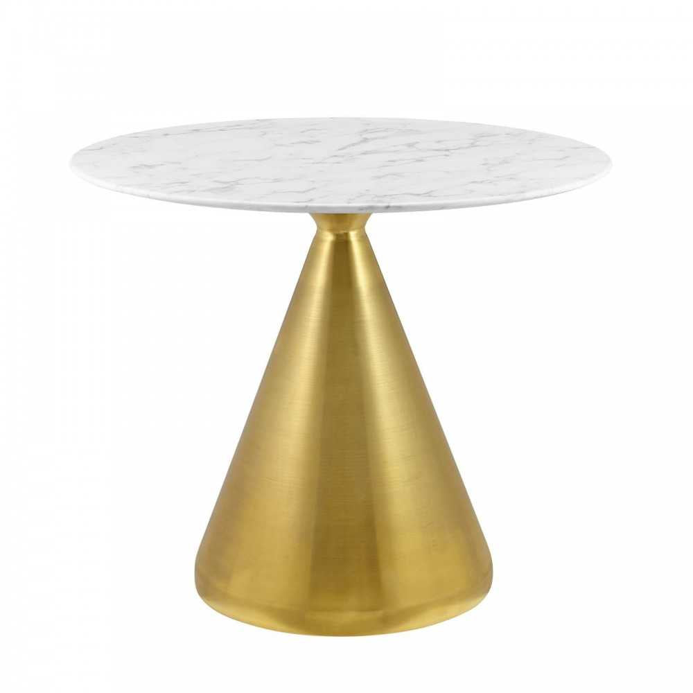 Tupelo 36" Artificial Marble Dining Table, Gold White