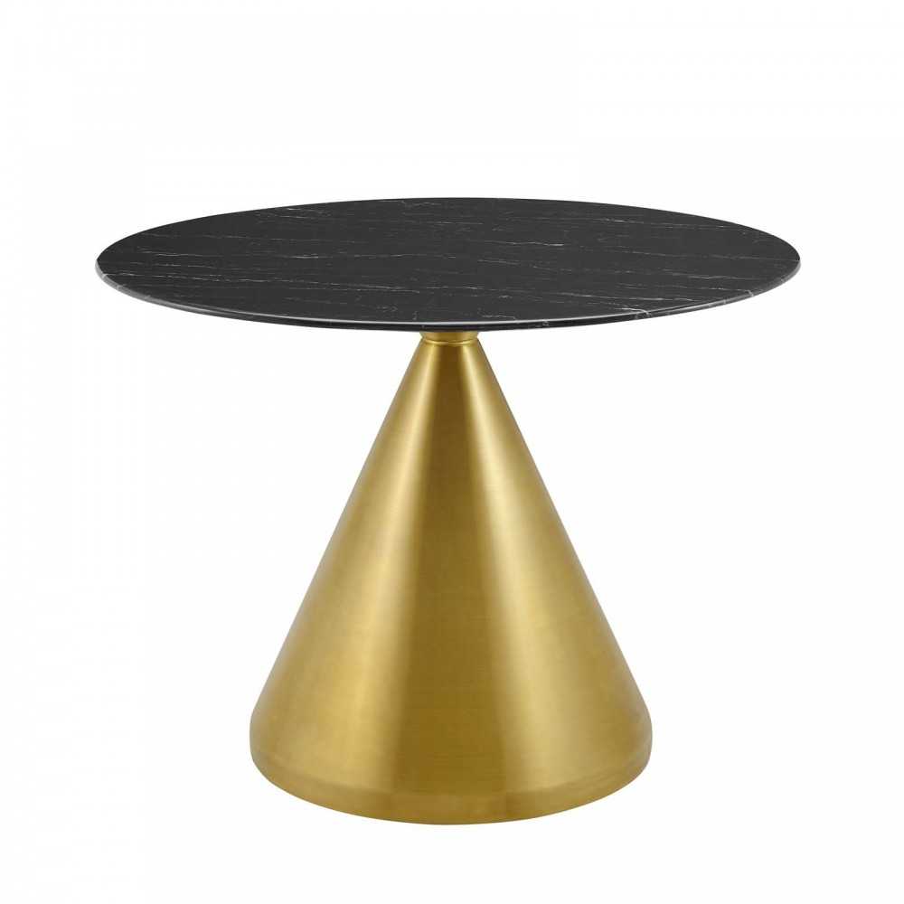 Tupelo 40" Artificial Marble Dining Table, Gold Black