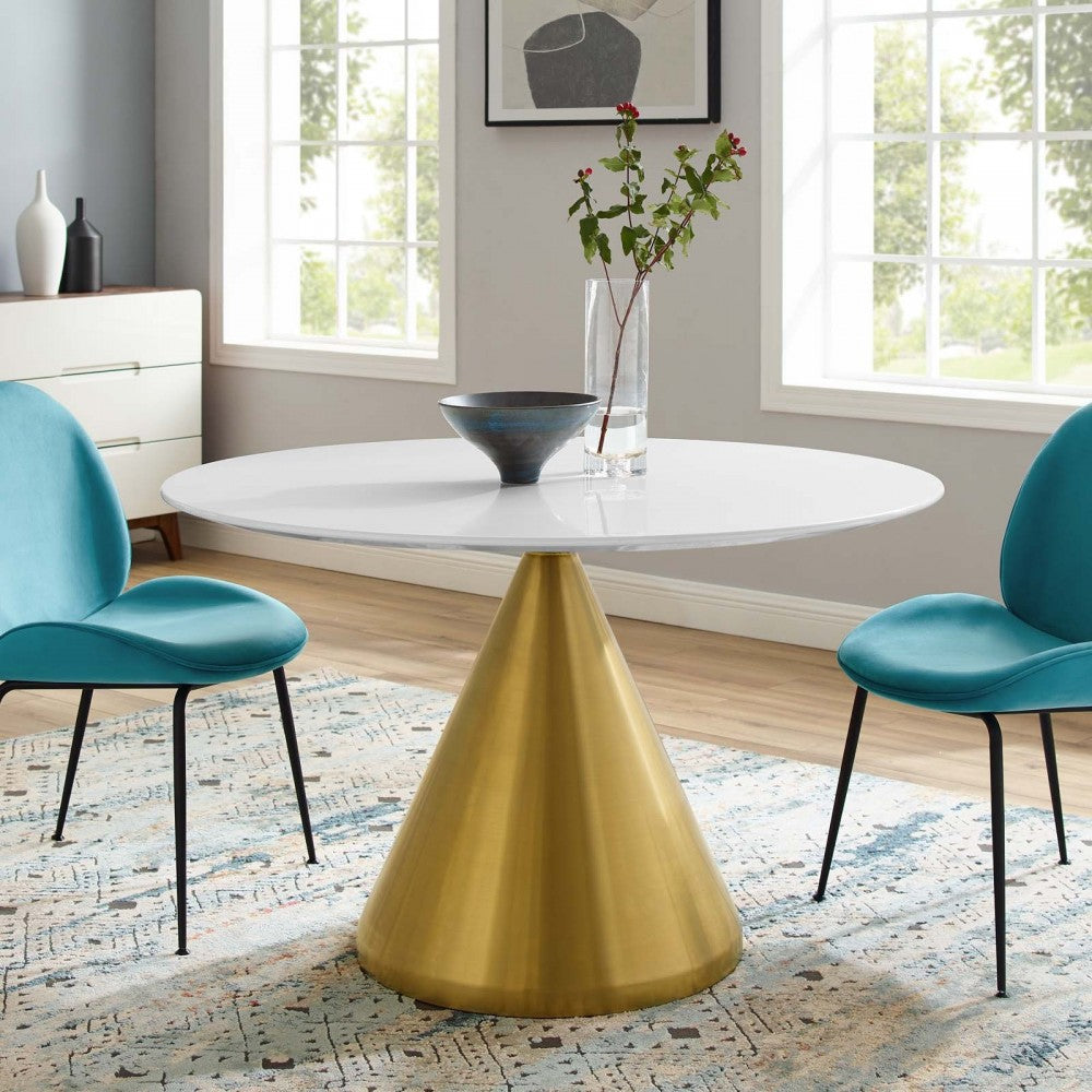 Tupelo 47" Dining Table, Gold White