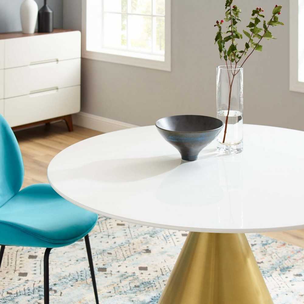 Tupelo 47" Dining Table, Gold White