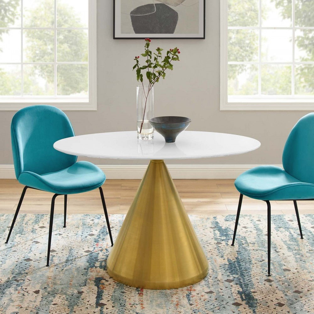 Tupelo 48" Oval Dining Table, Gold White