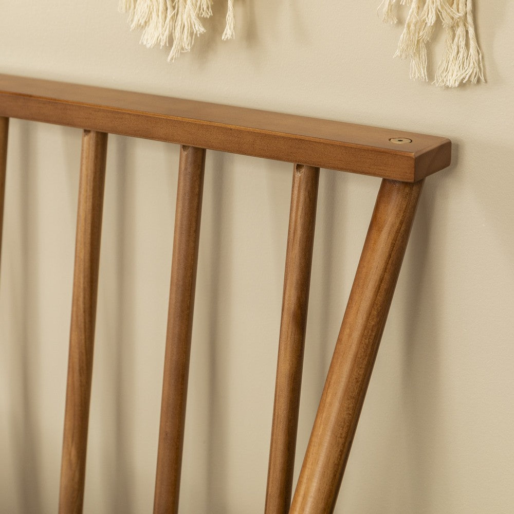 Twin Mid Century Solid Wood Spindle Bed - Caramel