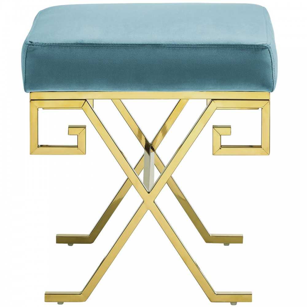 Twist Performance Velvet Bench, Sea Blue