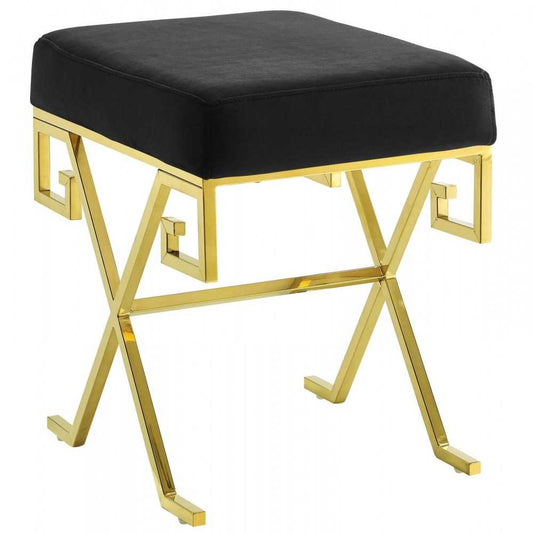 Twist Performance Velvet Bench, Gold Black