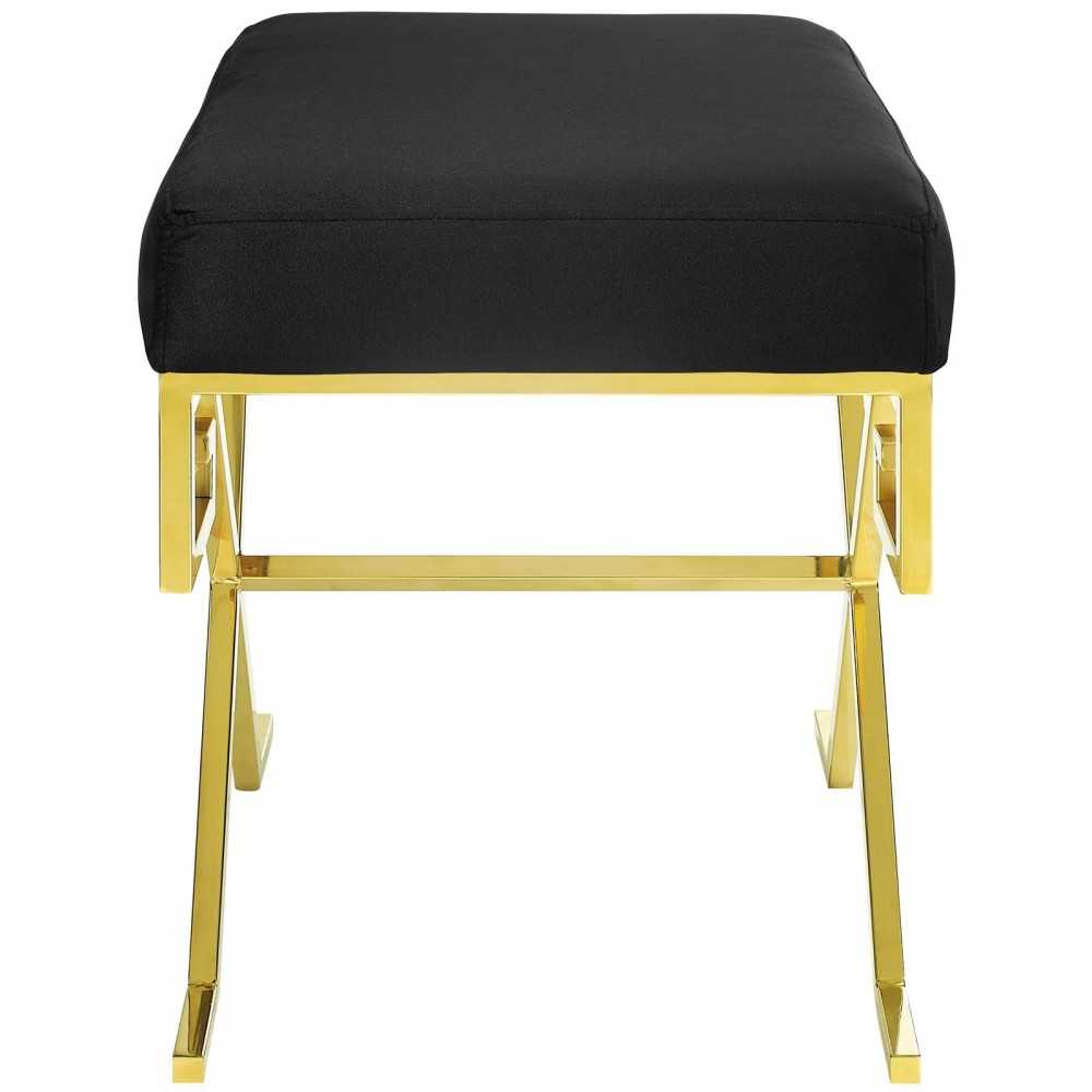 Twist Performance Velvet Bench, Gold Black