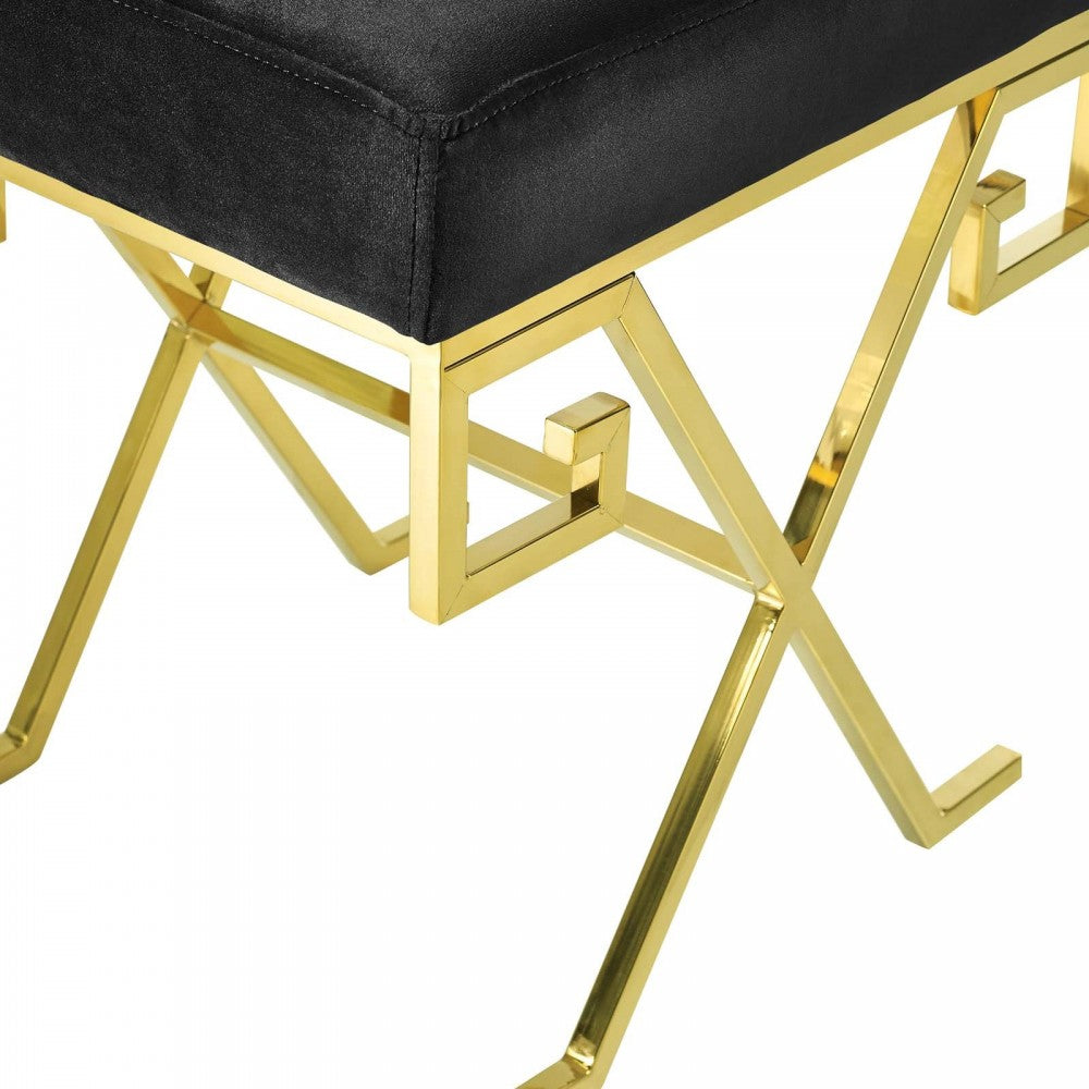 Twist Performance Velvet Bench, Gold Black