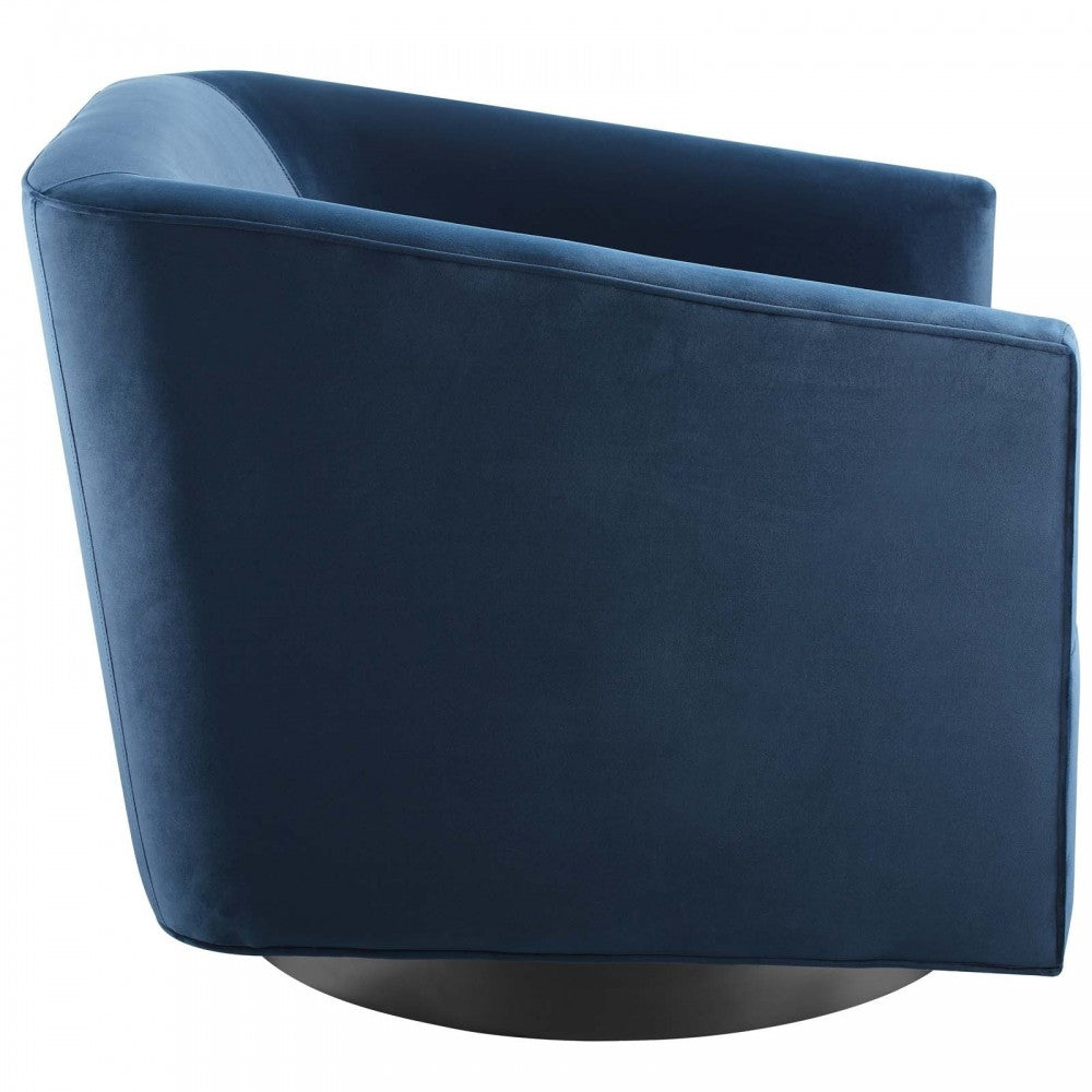 Twist Swivel Chair Performance Velvet Set of 2, Midnight Blue