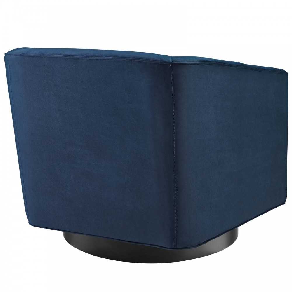 Twist Swivel Chair Performance Velvet Set of 2, Midnight Blue