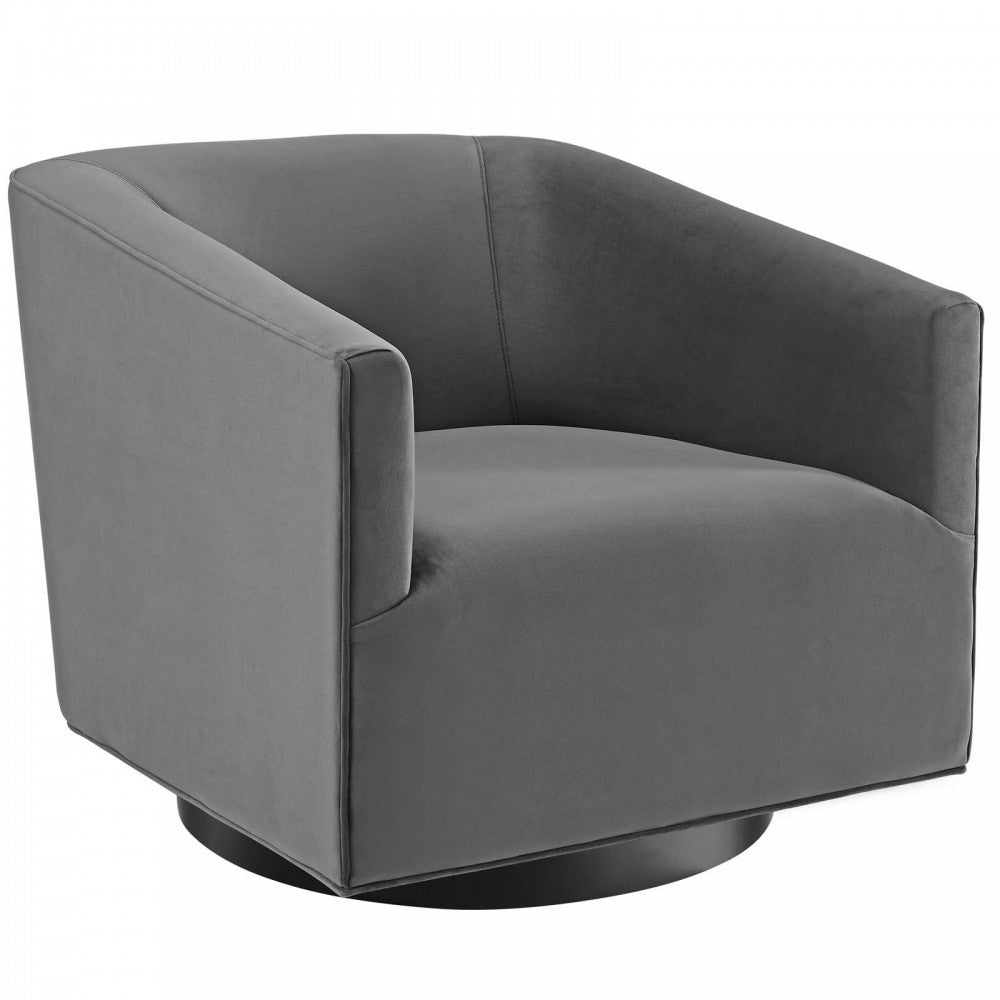 Twist Swivel Chair Performance Velvet Set of 2, Gray