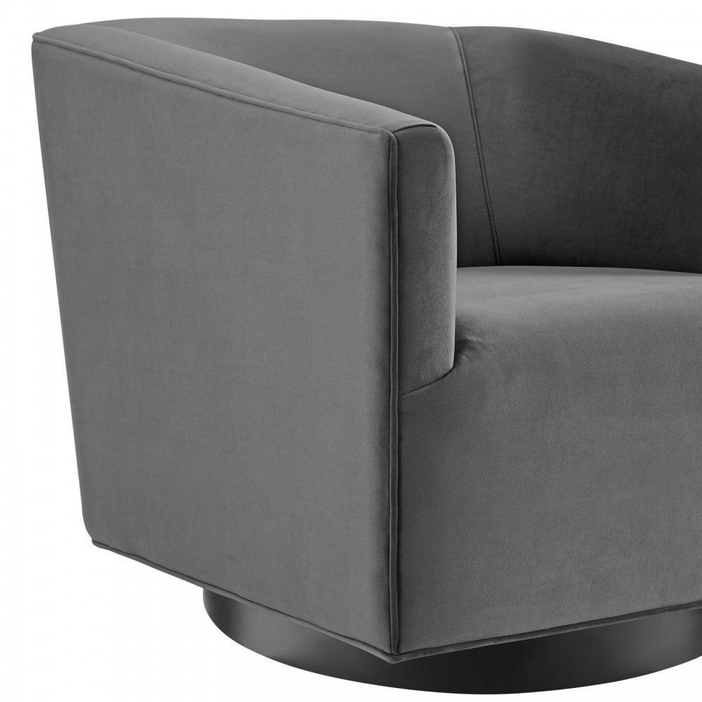 Twist Swivel Chair Performance Velvet Set of 2, Gray