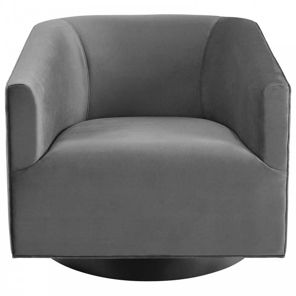 Twist Swivel Chair Performance Velvet Set of 2, Gray