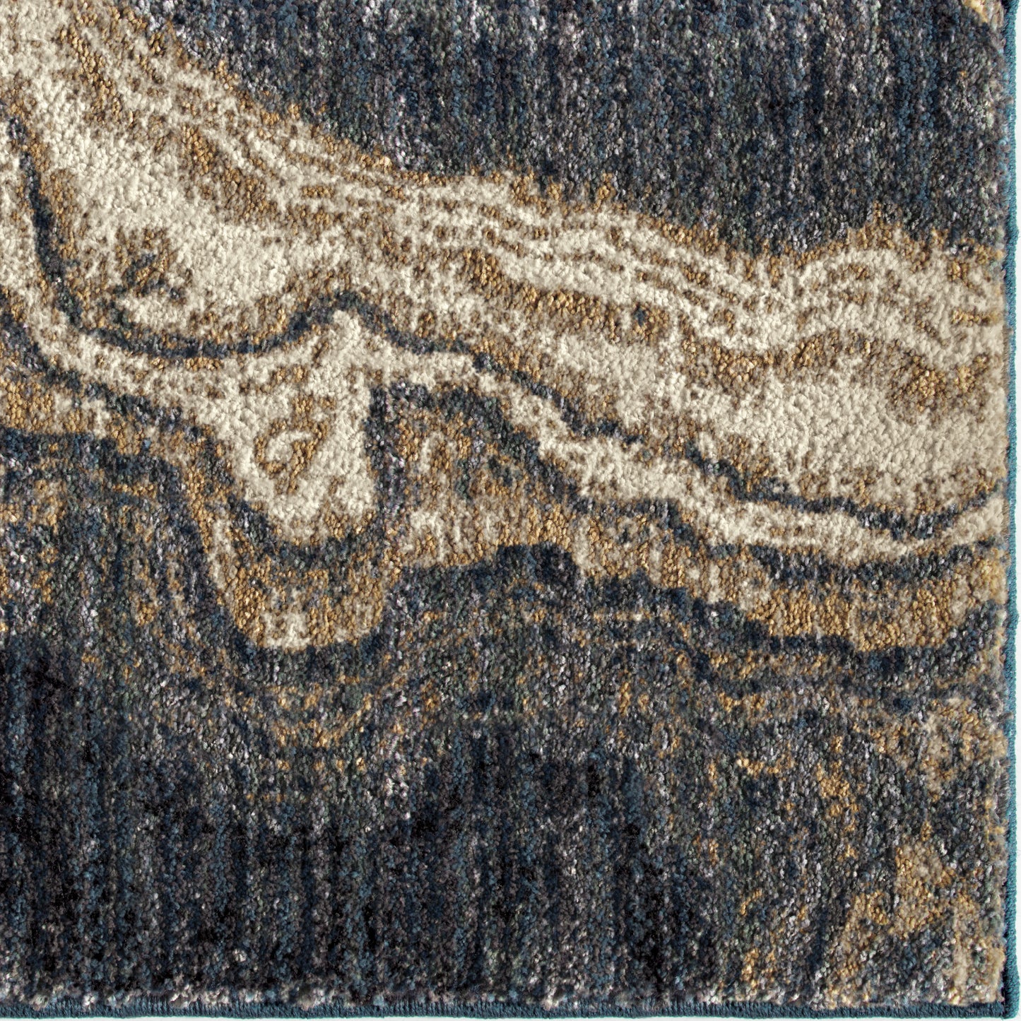 Orian American Heritage Impressionist Stone Indigo 60"X84"