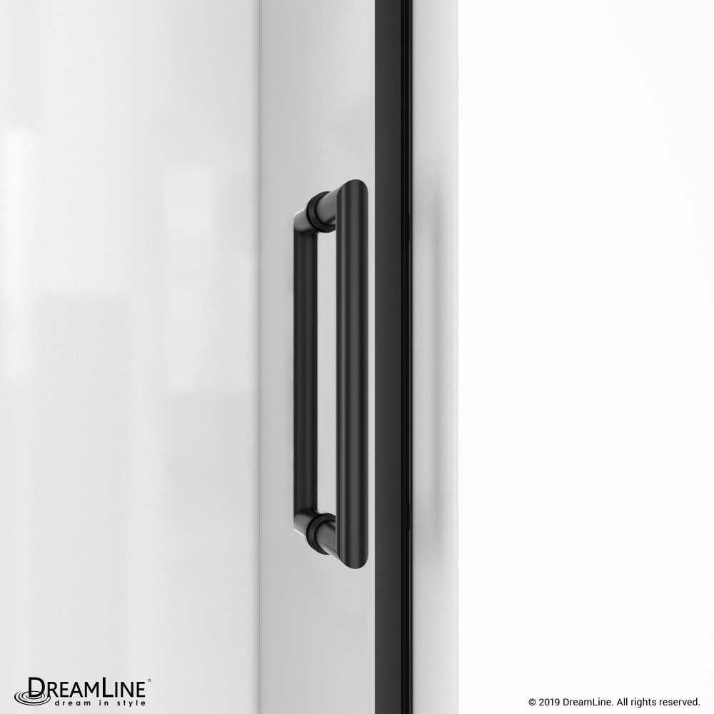 Unidoor Edge 24 in. W x 72 in. H Frameless Hinged Shower Door in Satin Black