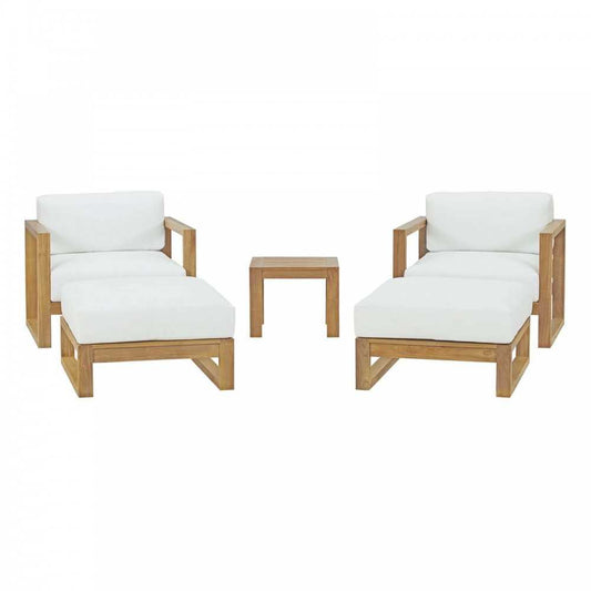 Upland 5 Piece Outdoor Patio Teak Set