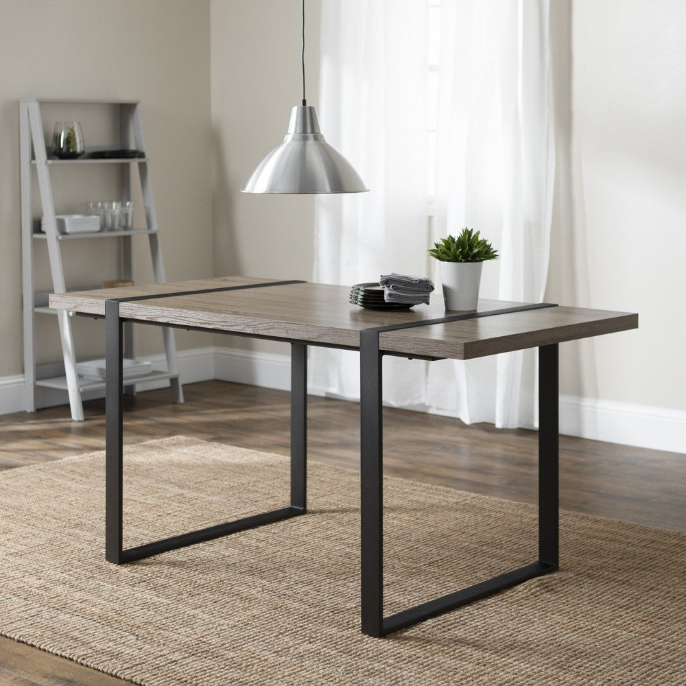 Urban Blend 60" Industrial Metal Leg Wood Dining Table - Driftwood