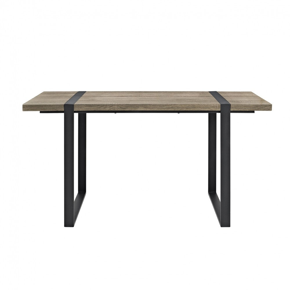 Urban Blend 60" Industrial Metal Leg Wood Dining Table - Driftwood