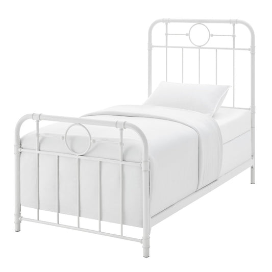 Urban Industrial Metal Pipe Twin Bed - Antique White