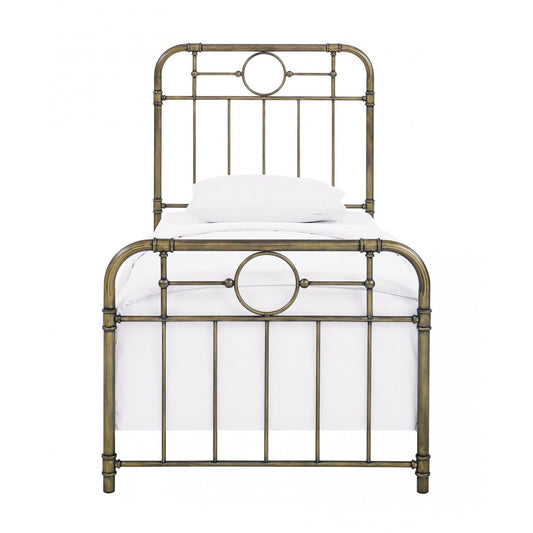 Urban Industrial Metal Pipe Twin Bed - Bronze