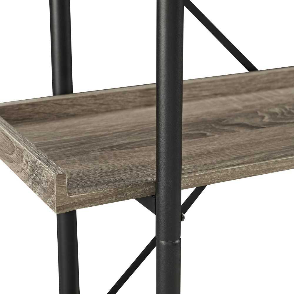 Urban Pipe 68" Rustic Industrial 5 Shelf Wood Bookshelf - Driftwood