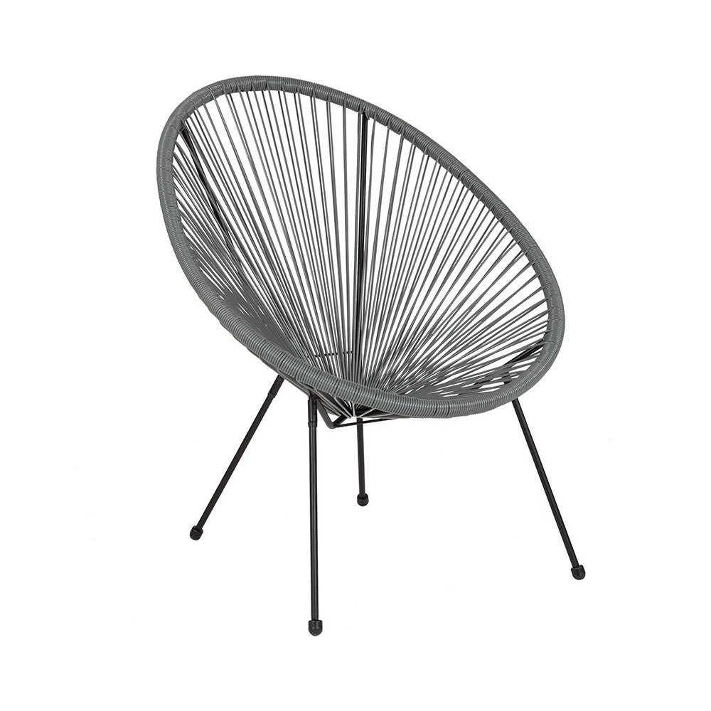 Valencia Oval Comfort Series Take Ten Gray Rattan Lounge Chair