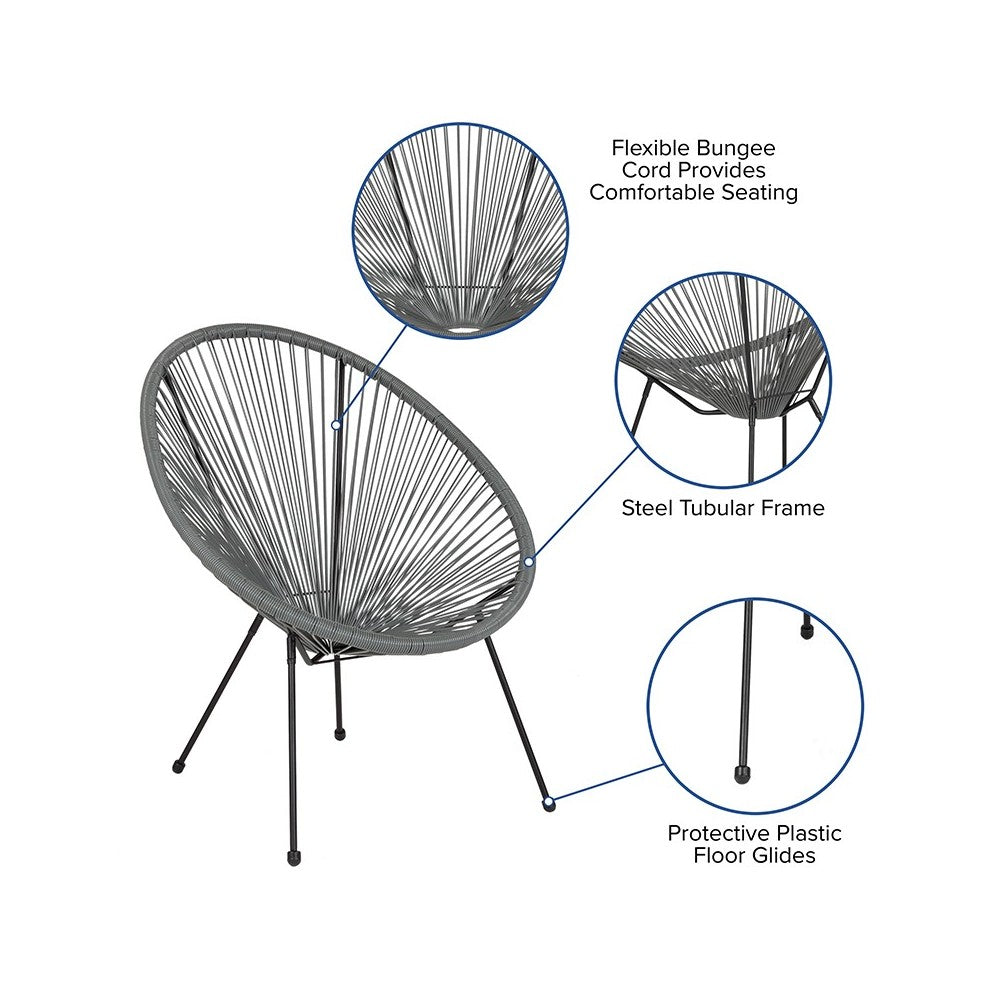 Valencia Oval Comfort Series Take Ten Gray Rattan Lounge Chair