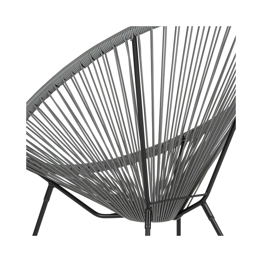 Valencia Oval Comfort Series Take Ten Gray Rattan Lounge Chair