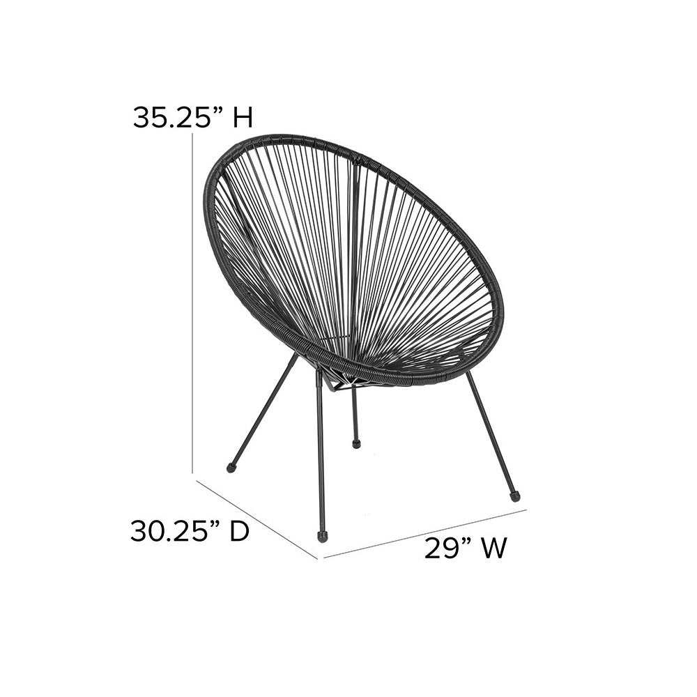 Valencia Oval Comfort Series Take Ten Black Rattan Lounge Chair