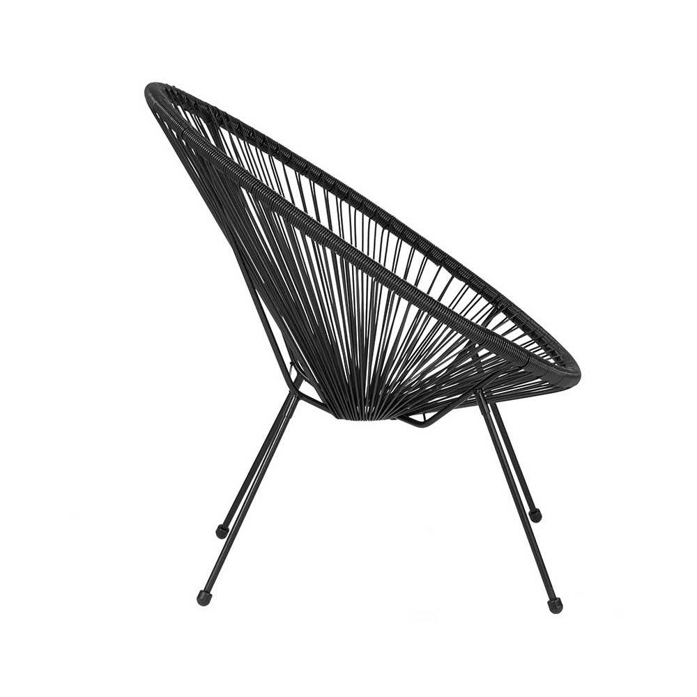 Valencia Oval Comfort Series Take Ten Black Rattan Lounge Chair