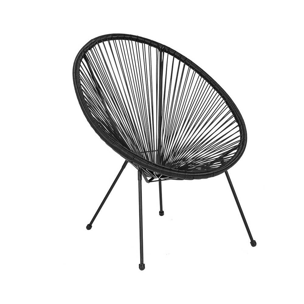 Valencia Oval Comfort Series Take Ten Black Rattan Lounge Chair