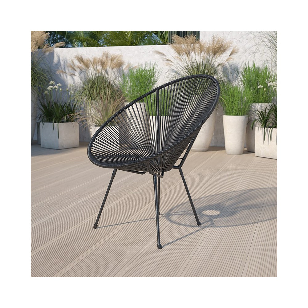 Valencia Oval Comfort Series Take Ten Black Rattan Lounge Chair