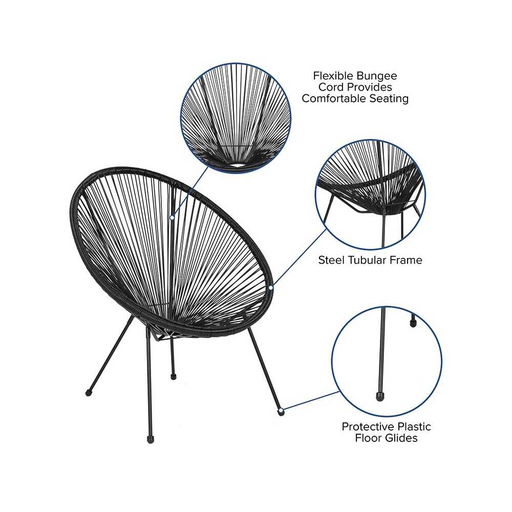 Valencia Oval Comfort Series Take Ten Black Rattan Lounge Chair