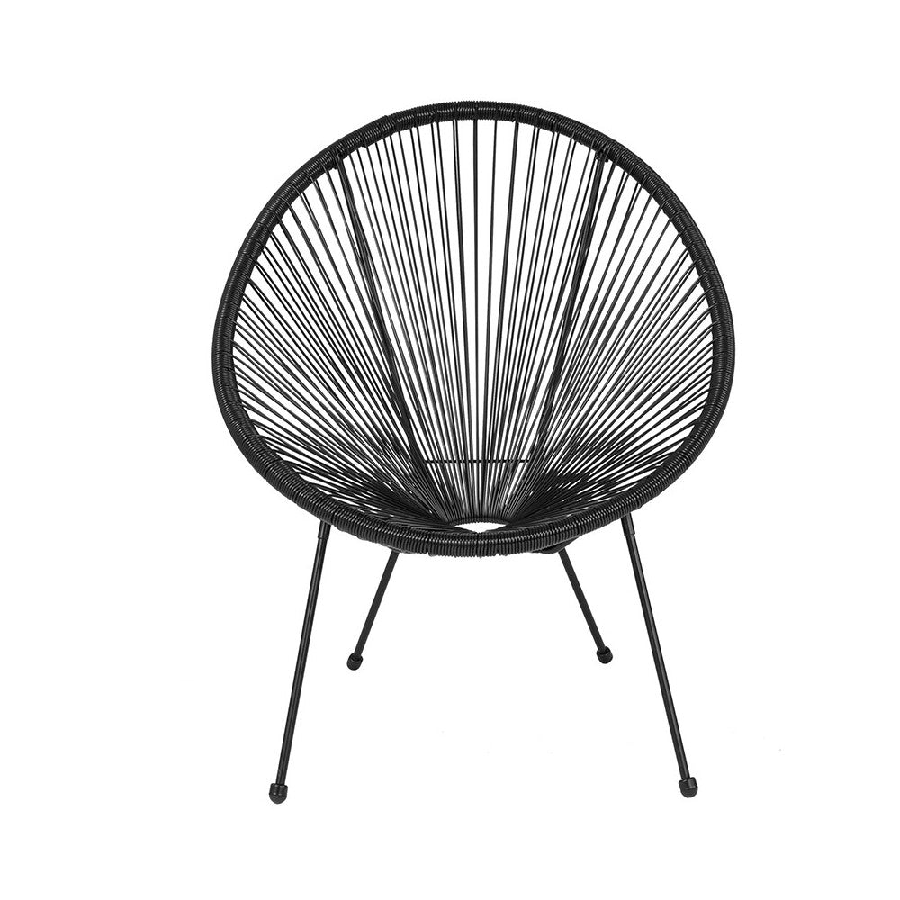 Valencia Oval Comfort Series Take Ten Black Rattan Lounge Chair