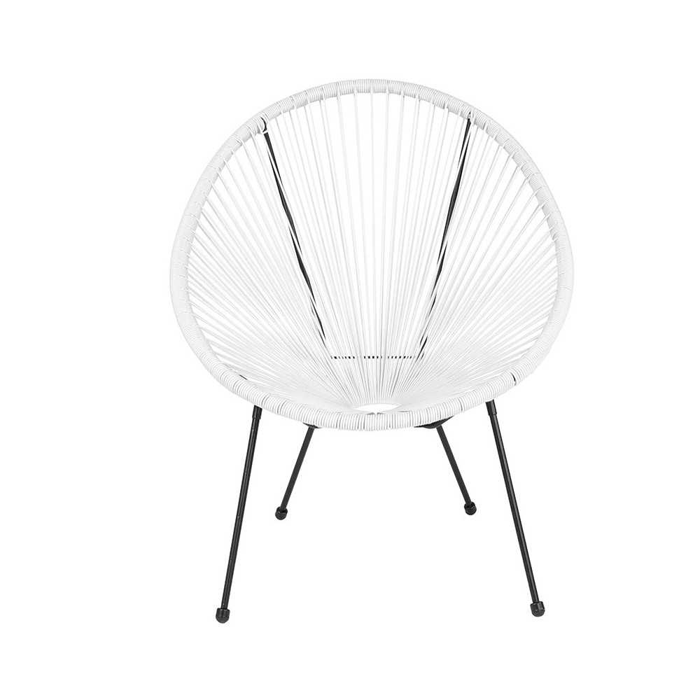 Valencia Oval Comfort Series Take Ten White Rattan Lounge Chair