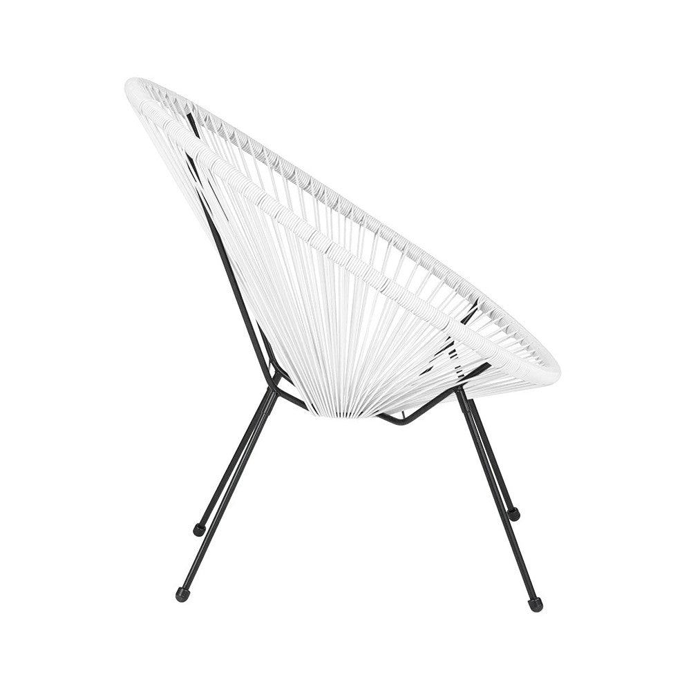 Valencia Oval Comfort Series Take Ten White Rattan Lounge Chair