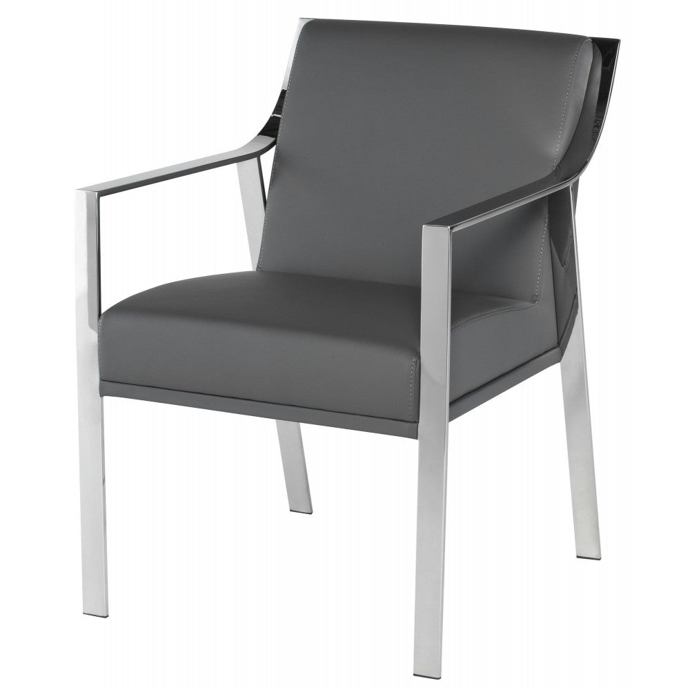 Valentine Gray Naugahyde Dining Chair