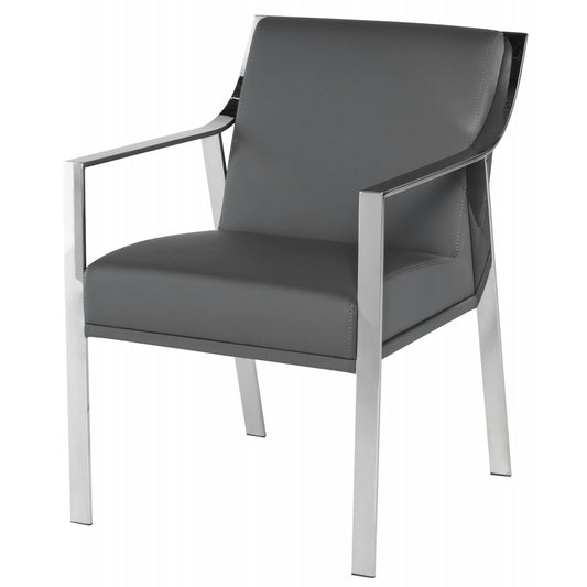 Valentine Gray Naugahyde Dining Chair