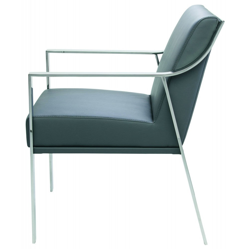 Valentine Gray Naugahyde Dining Chair