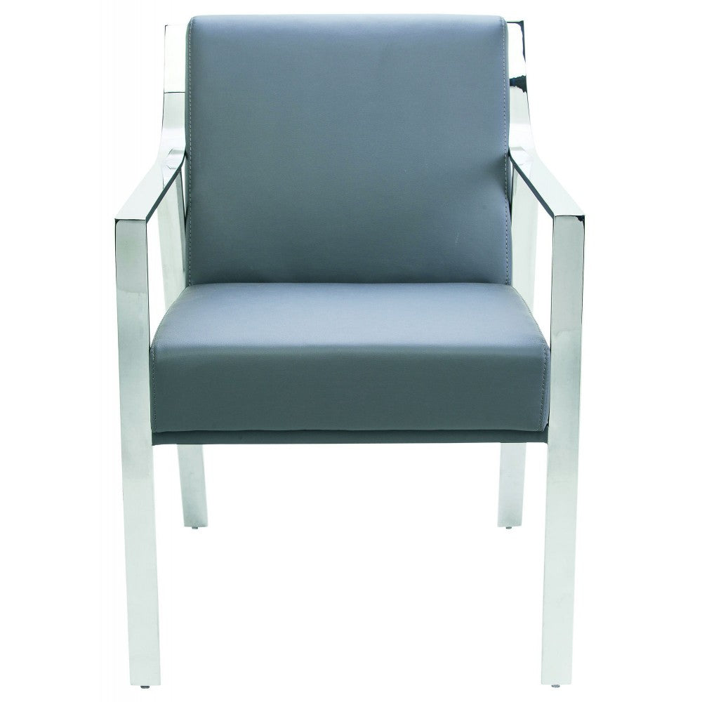 Valentine Gray Naugahyde Dining Chair
