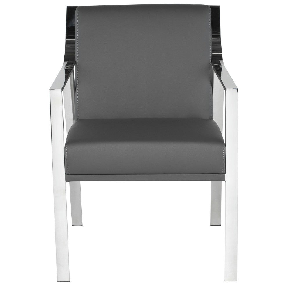 Valentine Gray Naugahyde Dining Chair