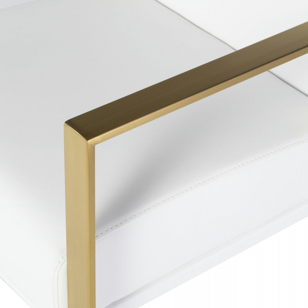 Valentine White Naugahyde Dining Chair