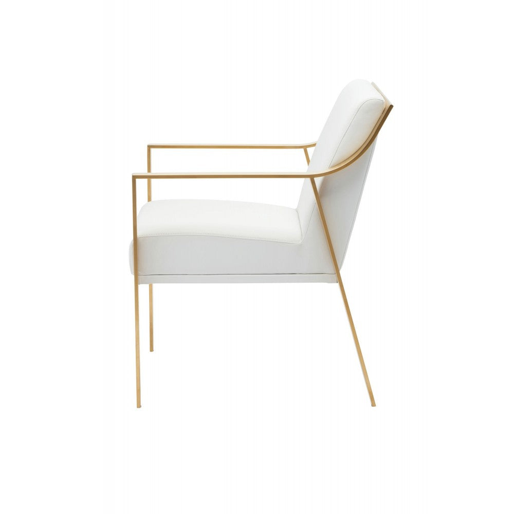 Valentine White Naugahyde Dining Chair