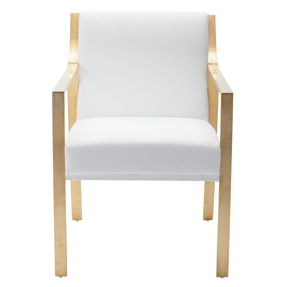 Valentine White Naugahyde Dining Chair