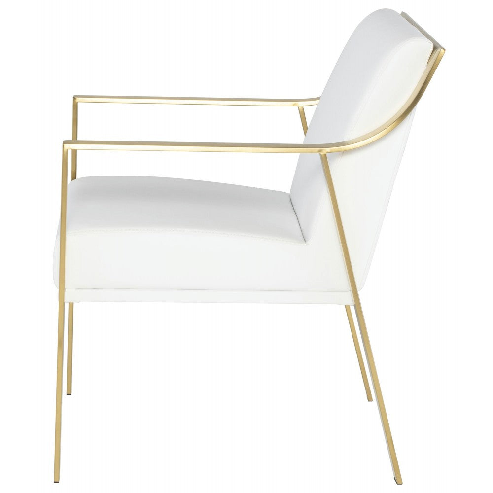 Valentine White Naugahyde Dining Chair