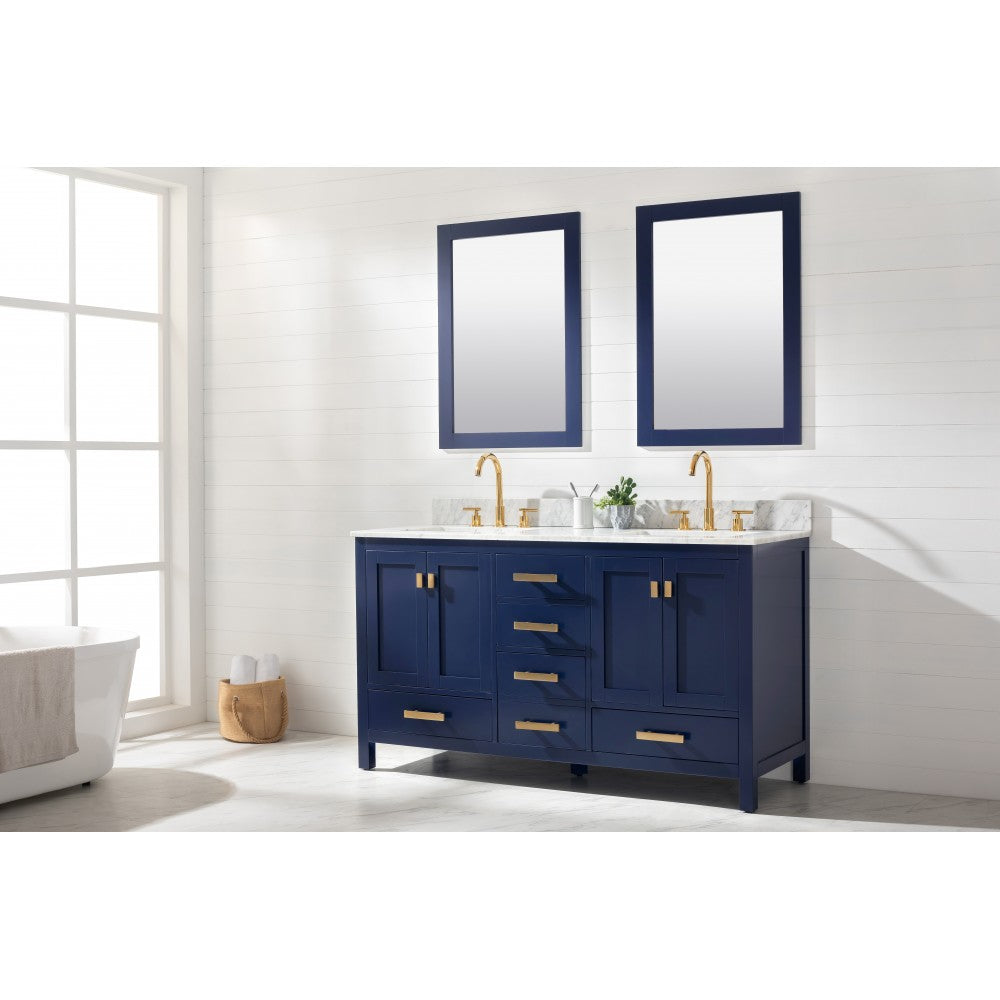 Valentino 60" Double Sink Vanity in Blue