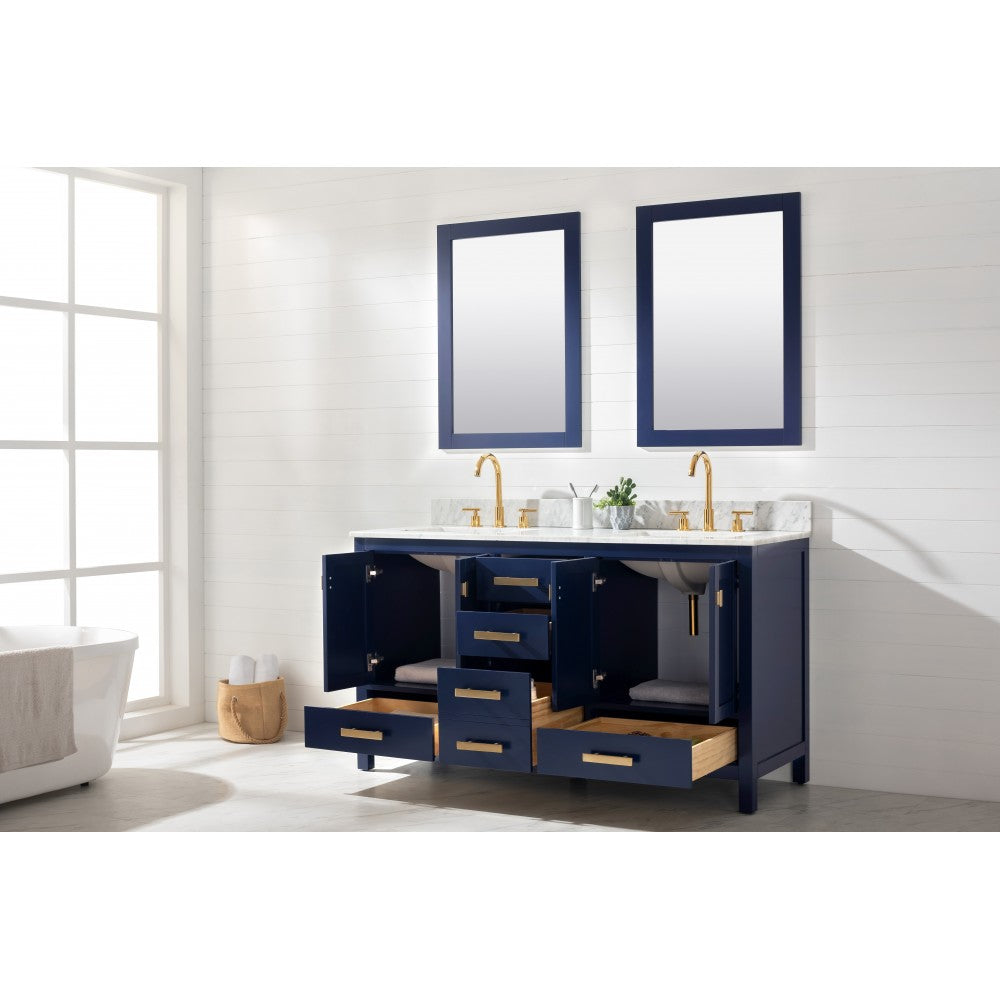 Valentino 60" Double Sink Vanity in Blue